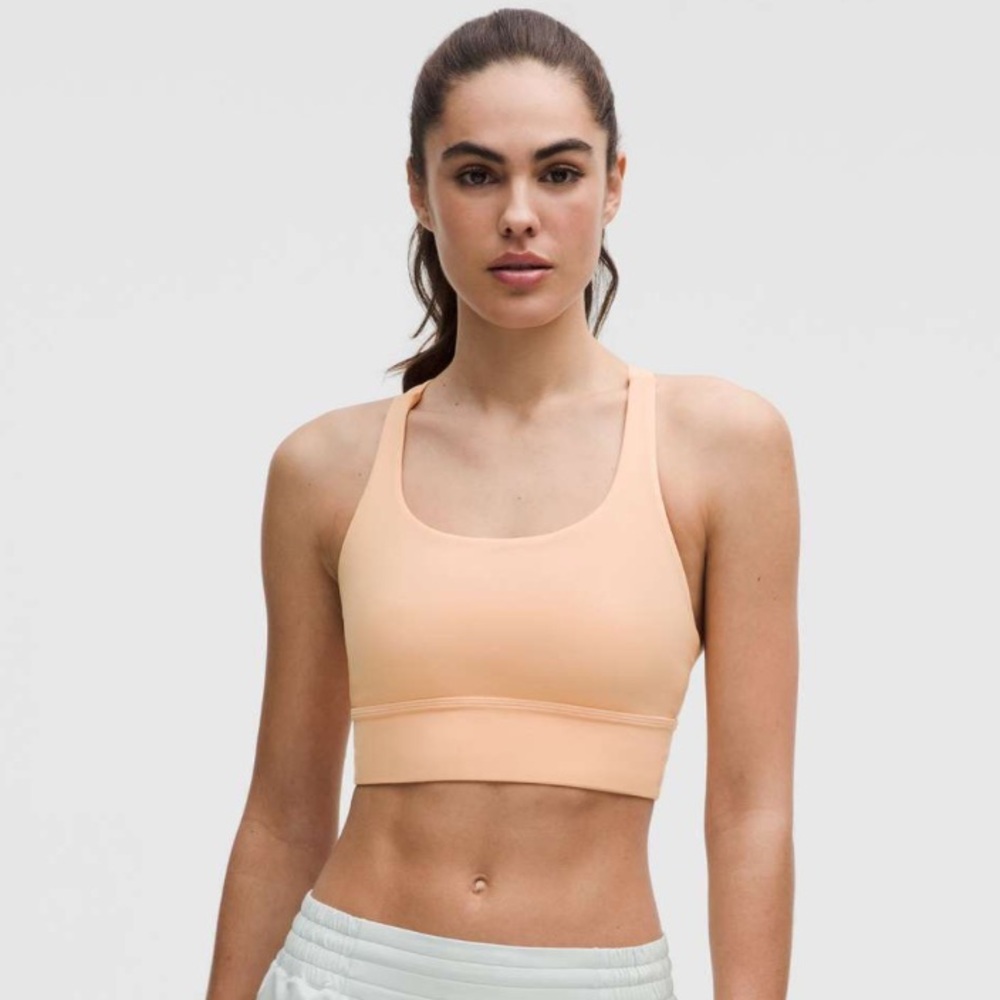 lululemon Energy Longline Bra (medium support, B-D cups) rock melon size 4